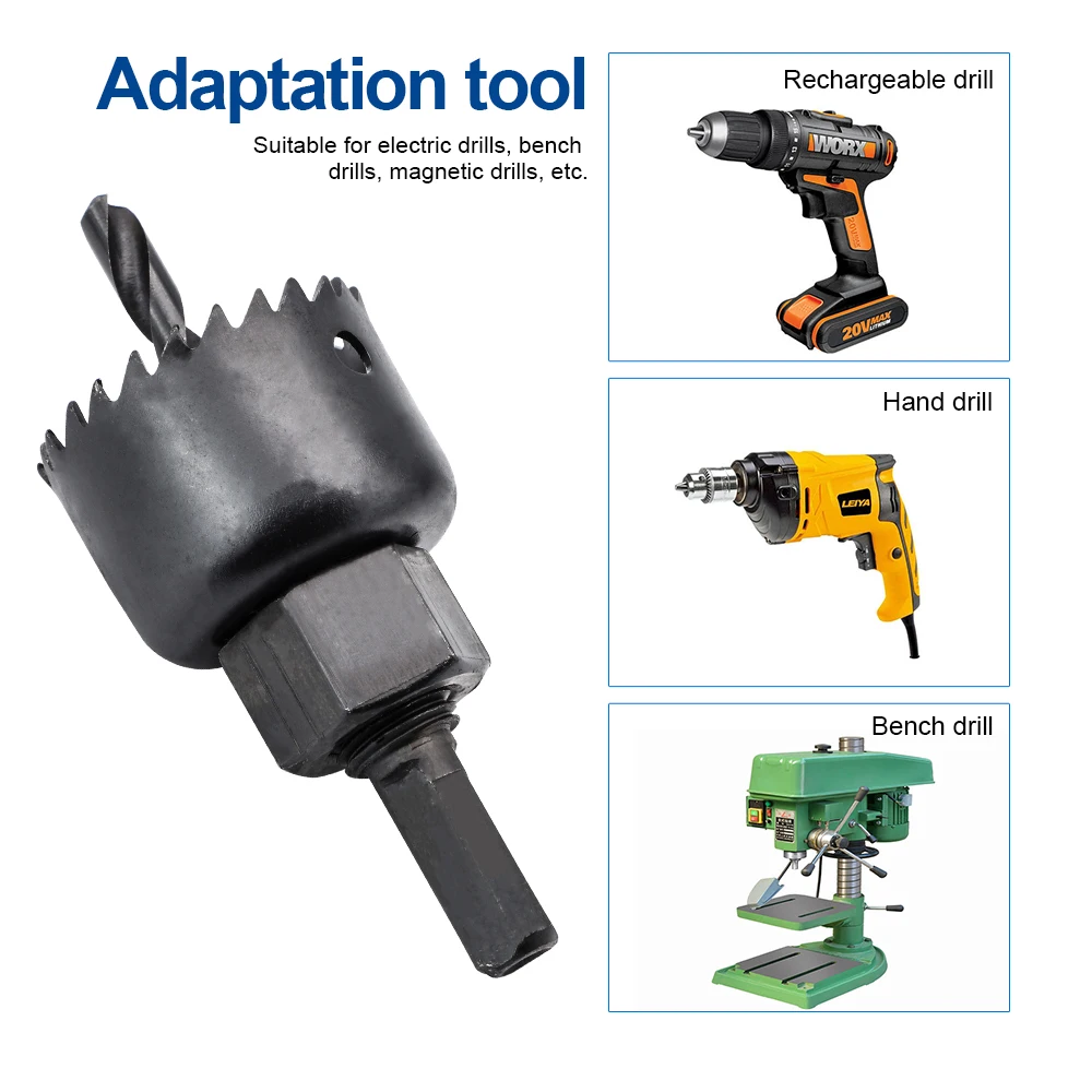 

11/16pcs woodworking hole saw set drill bit carbon steel 19-127mm hole cutter set for plasterboard ceiling wood hole saw kit