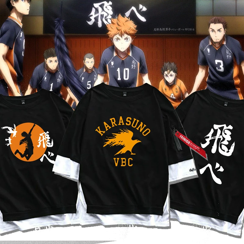 

New Anime Haikyuu!! Hinata Shoyo Cosplay T-shirt kageyama tobio t shirt cotton Men Tees tops