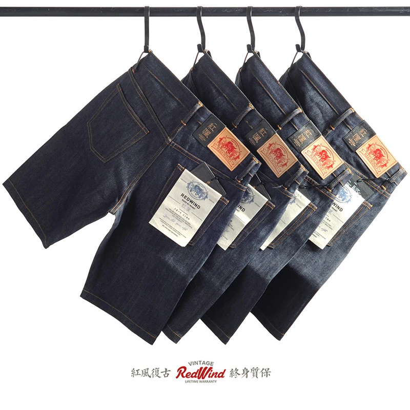 

DK-0002 Super Top Quality Cotton Vintage Raw Indigo Selvage Washed Denim Bermuda Sanforized Jeans Shorts 14oz