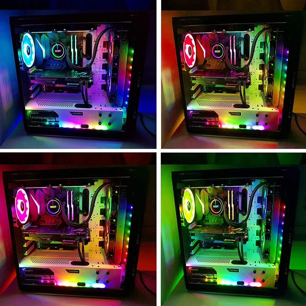 

WS2812B Addressable Rainbow PC Digital LED Strip Tape for 5V 3pin ARGB Header PC Case Asus Aura Sync RGB Fusion 2.0 DIY 1M 2M
