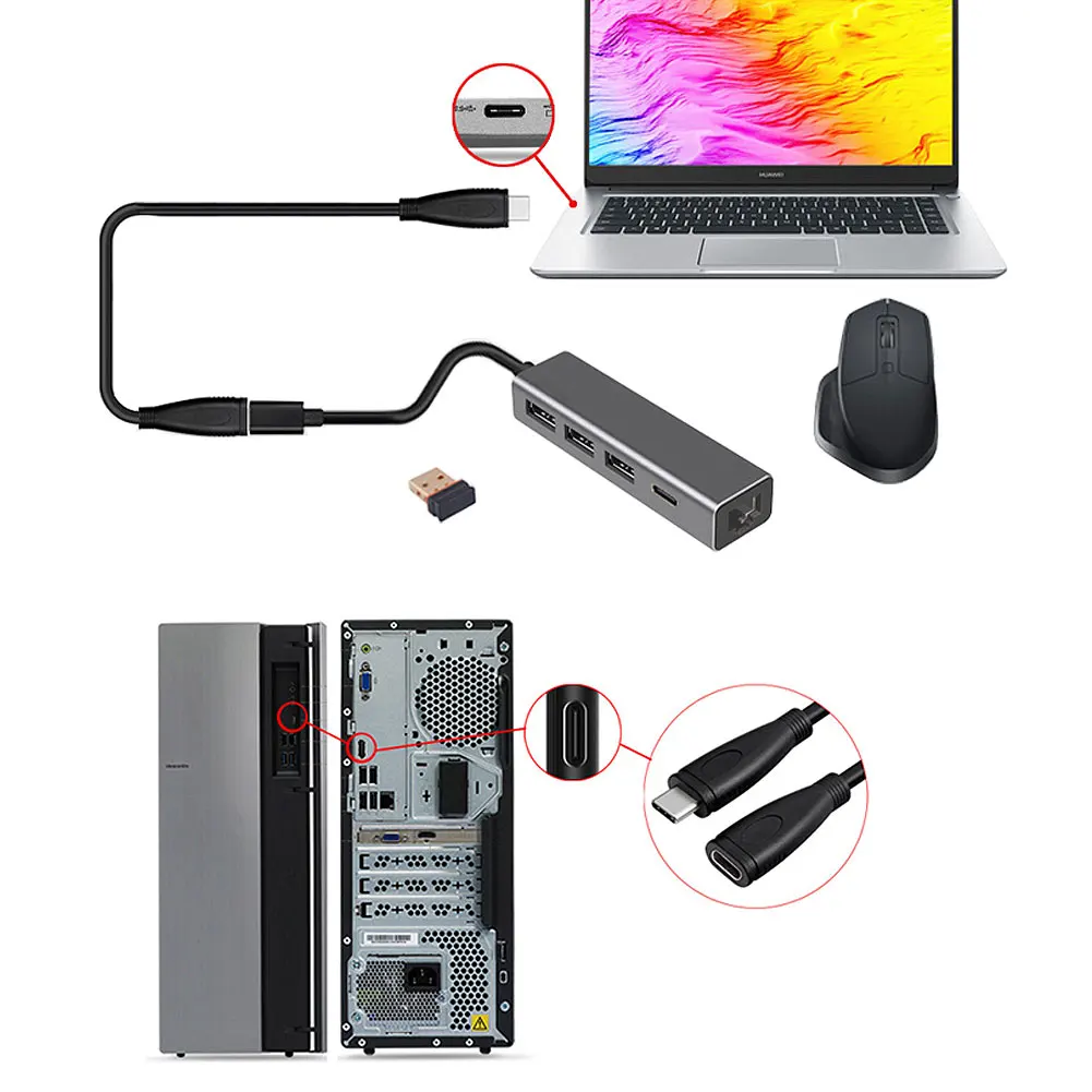 Удлинительный кабель 100 Вт PD 5A Type C 4K 60 Гц USB 3 1 USB-C Gen 2 10 Гбит/с шнур для SAMSUNG Macbook Pro