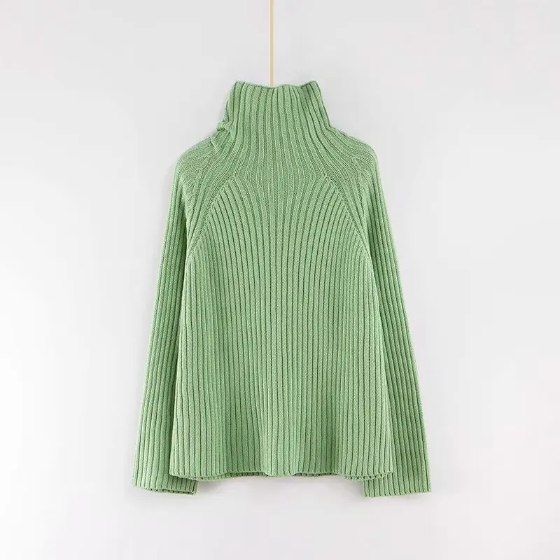 Элегантный женский пуловер с высоким воротом и Свитера Осень-Зима Свободный