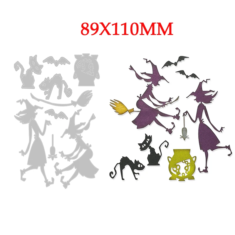 

Металлический трафарет в виде метлы ведьмы на Хэллоуин, трафареты для «сделай сам», скрапбукинг, фотоальбом, декоративные тисненые бумажны...