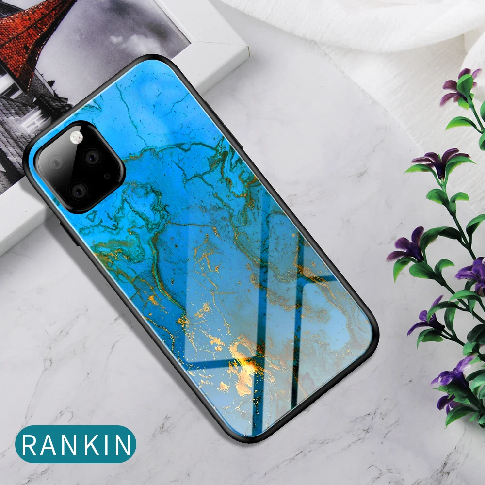 Rankin Eqvvol чехол из закаленного стекла с градиентом для iPhone 11 Pro MAX X XS XR, чехол с изображением звездного неба для iPhone 7, 8 Plus, 6, 6 S, цветные Чехлы, чехол - Цвет: Rankin