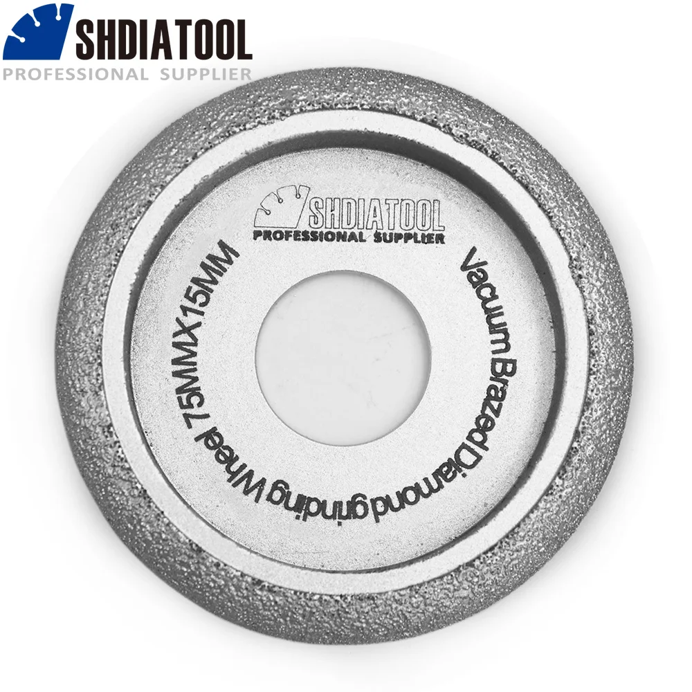SHDIATOOL 75 мм x 15 ВАКУУМНОЙ ПАЙКИ Diamond выпуклых шлифовального круга для шлифовки