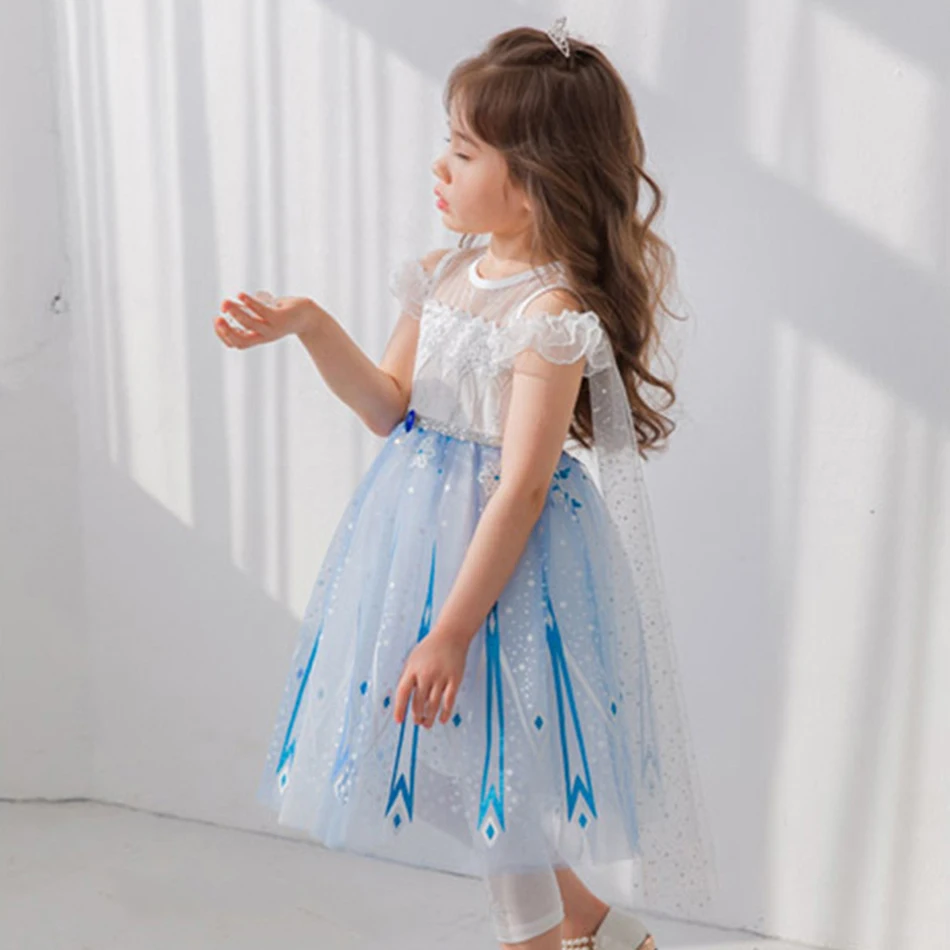 

VOGUEON New Snow Queen Anna Elsa 2 Christmas Dress Kids Halloween Carnival Elza Costume Girls FaMulan Jasmine Vestido Infantil