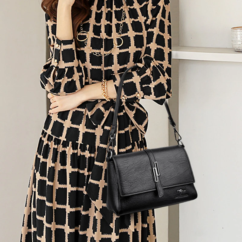 

Full Part Cow Leatehr Bag 2021 New Fashion Single Shoulder Messenger Bags Ladies Fashionable Purses and Handbags Sac Luxe Femme
