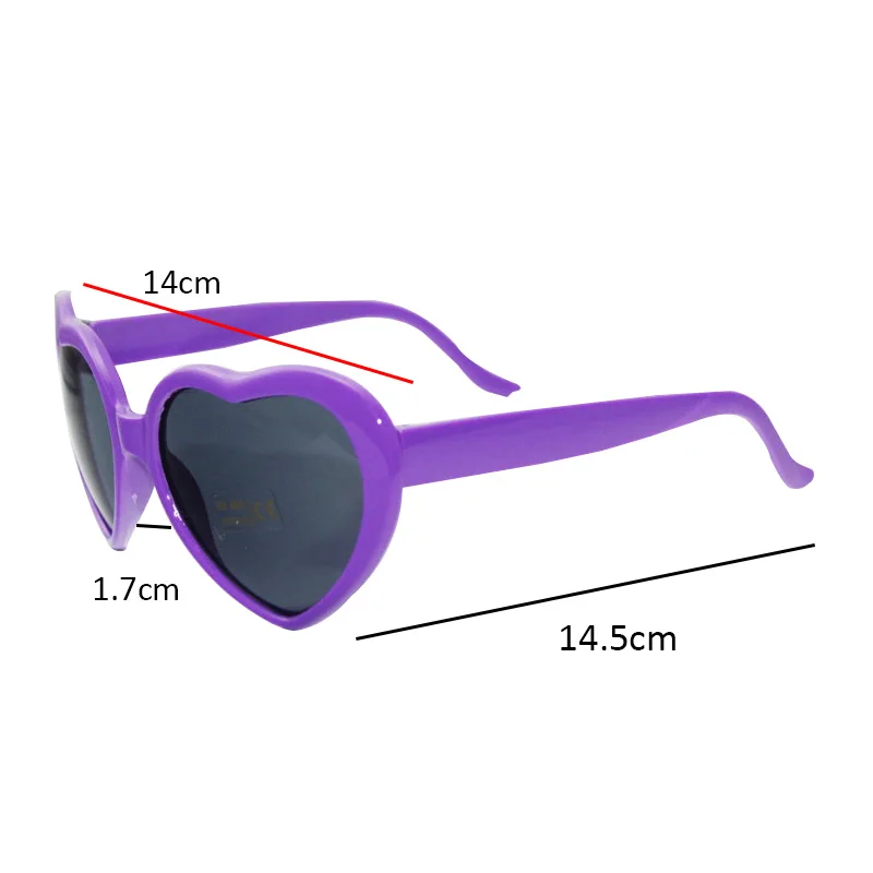 Женские солнцезащитные очки в форме сердца с эффектом дифракции виде меняющие