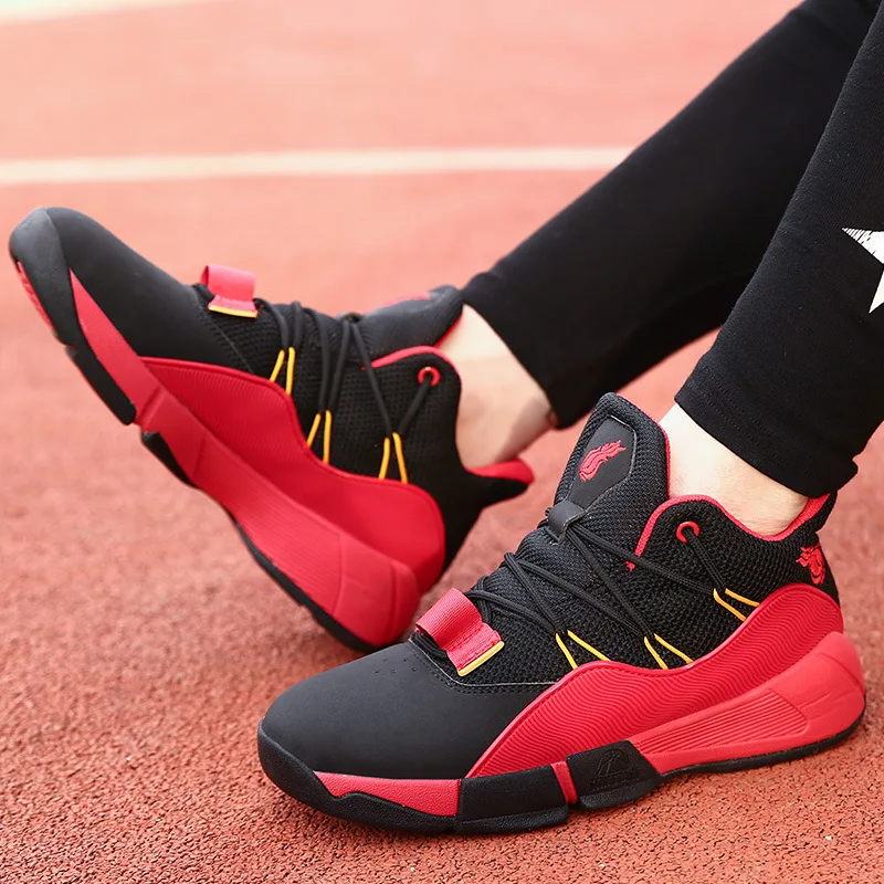 Детские баскетбольные туфли контрастного дизайна размер 33 42 удобные кроссовки