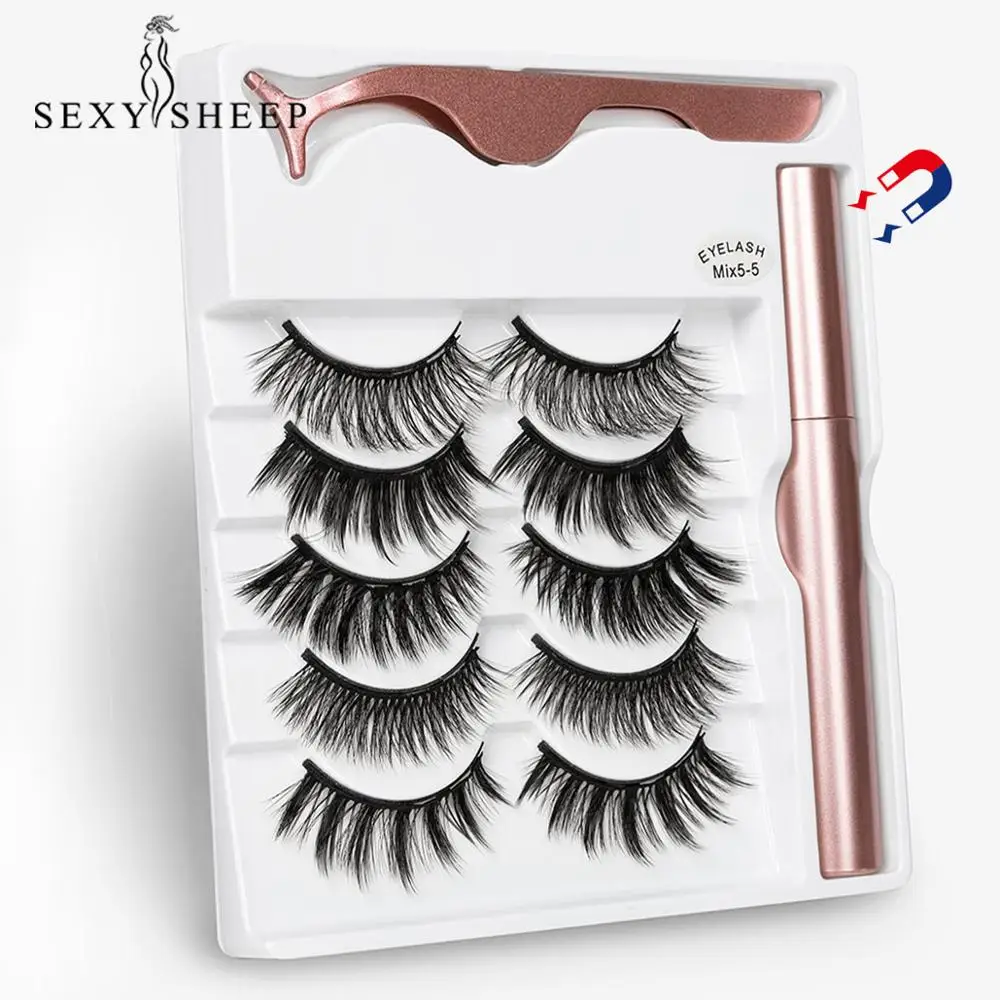 Новинка 3/5 пар магнитных ресниц натуральный длинный Магнитный подводка для глаз