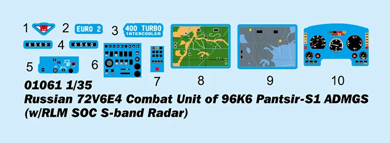 Trumpeter 01061 1/35 российский 72V6E4 боевой блок 96K6 Pantsir-S1 ADMGS(w/RLM SOC s-полосный радар)-набор моделей