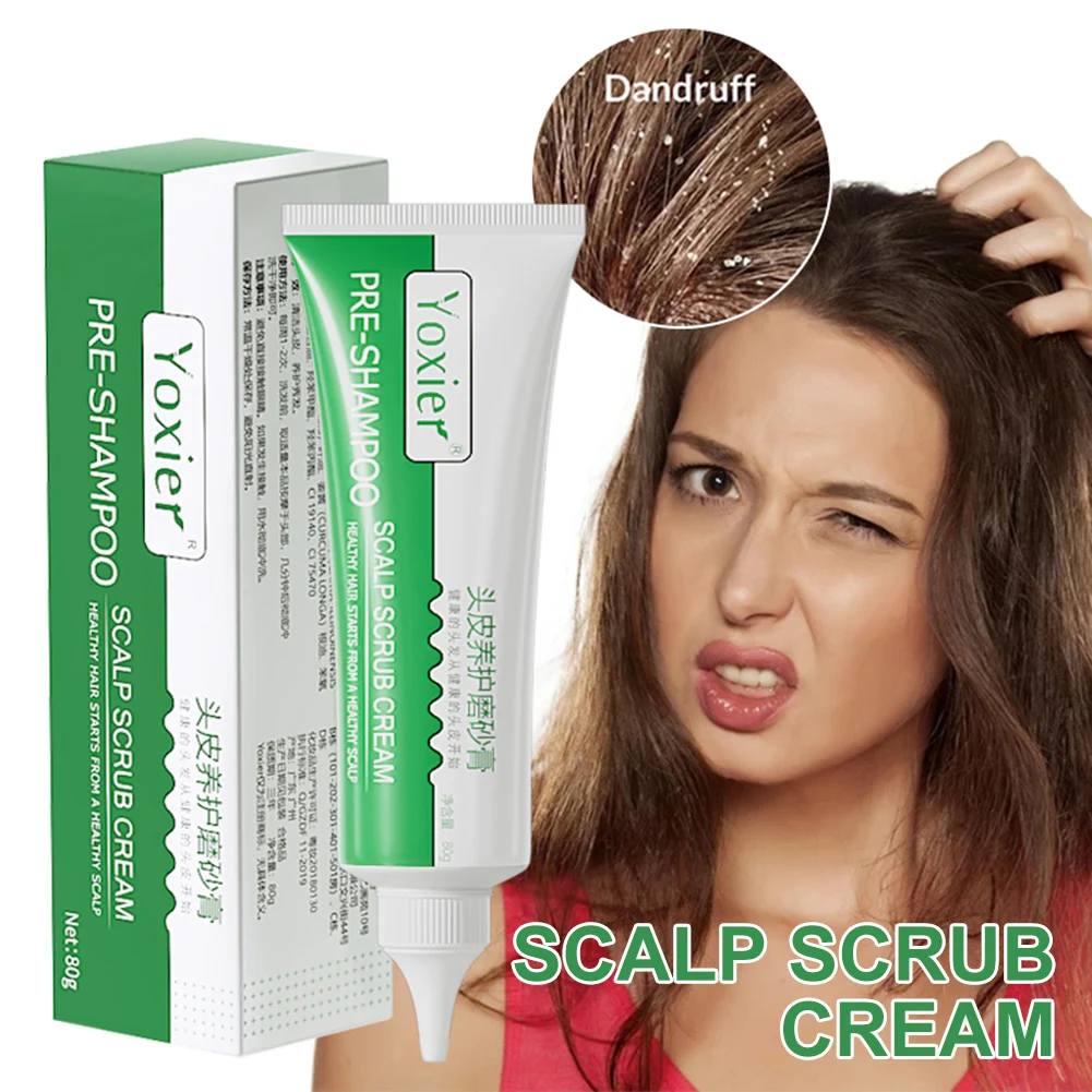 

Scalp Scrub Dandruff Itchy Dry Scaly Relief Gentle Hair Scalp Soothing Cream Deep Cleaning Scalp Scrub for All Skins
