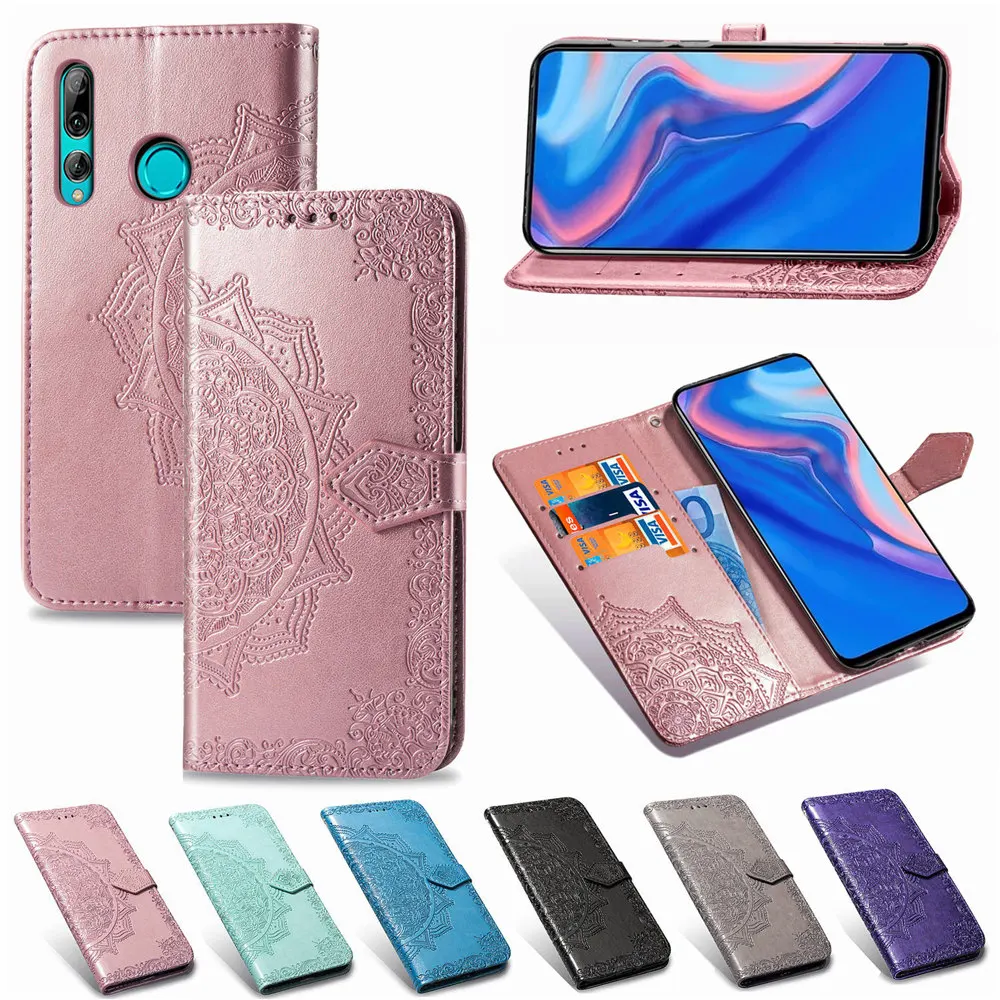 Дурман Цветы Чехол с тиснением для huawei Y5 Y6 Y7 Y9 Pro флип-чехол из искусственной кожи y6 y9 Prime Чехол-бумажник чехол для телефона оболочки