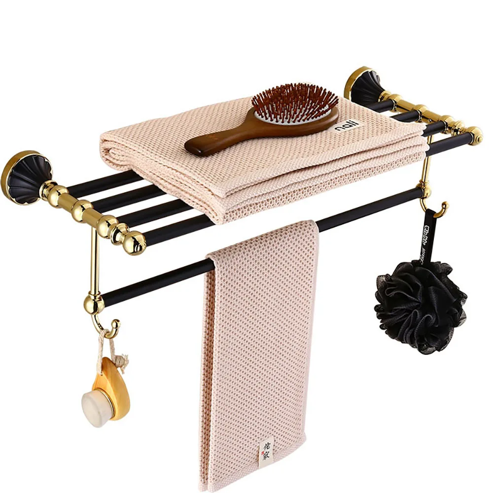 

Towel Holder Black Stainless Steel Organizer Hanger High-End Bathroom Accessories Hardware Pendant Shower Rack Set