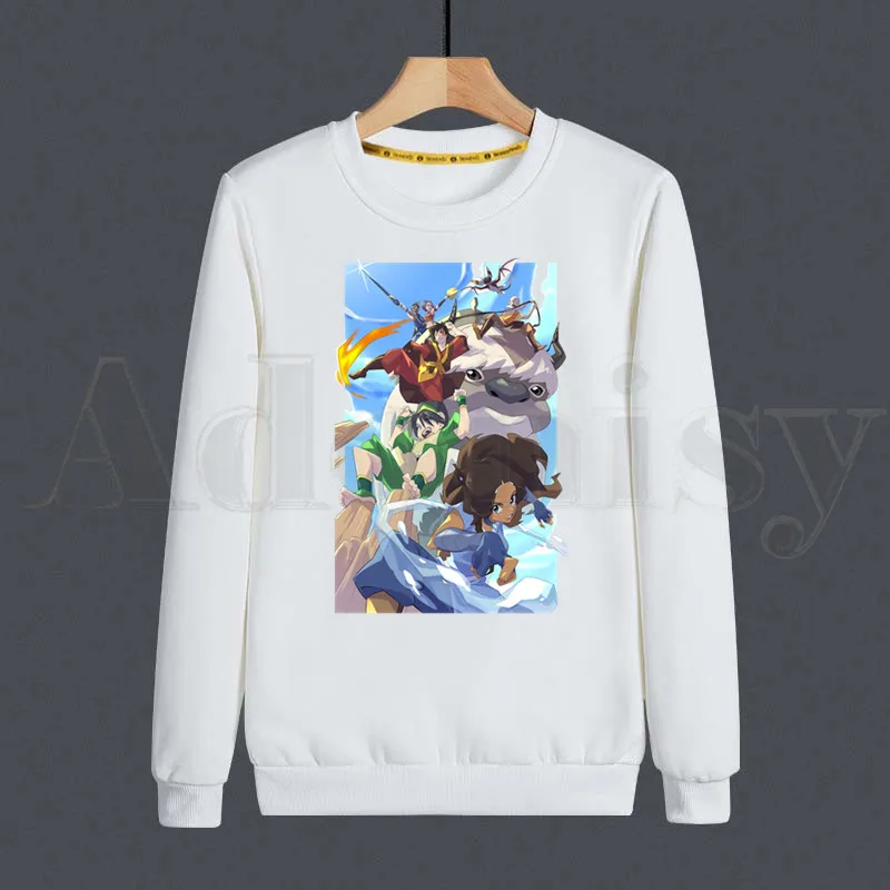 

Aang And Appa Badass The Last Airbender Avatar Hoodies Sweatshirt Print Trend Mens Clothes Hip-Hop Male Crewneck Hoodies Men