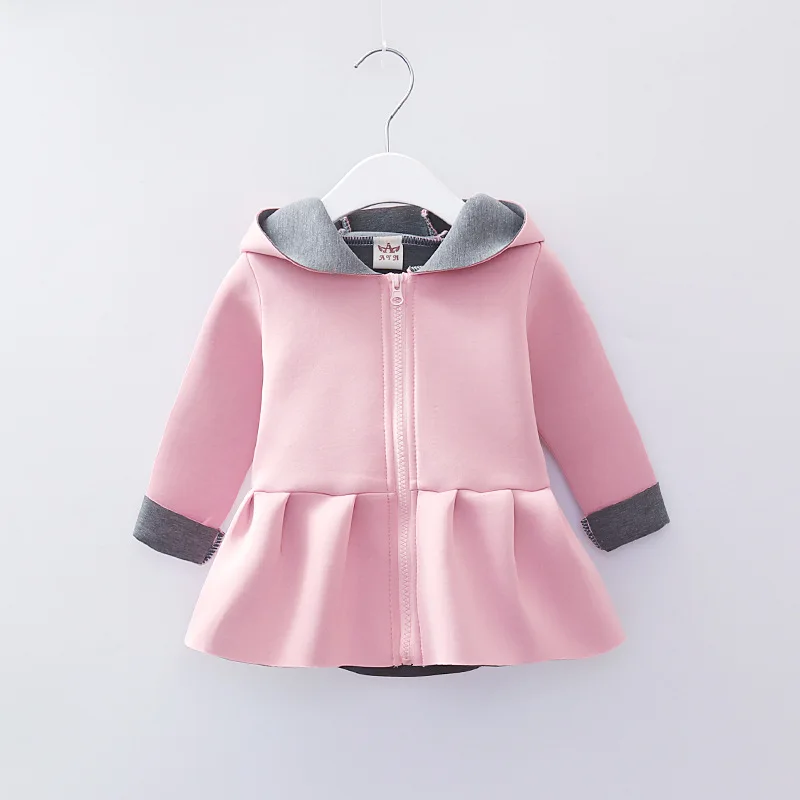 2019 Toddler Rabbit Ear Jackets For Girl Spring Children's Clothing Hooded Cute Outerwear Baby Windbreaker Kids Coats | Детская