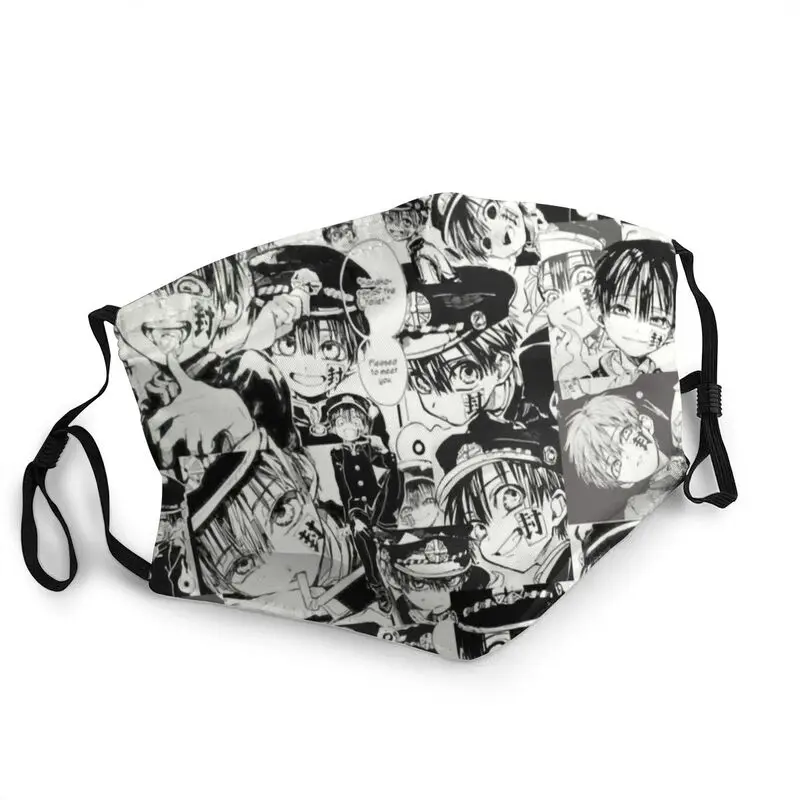 

Коллажная маска Hanako-kun, дышащая маска для лица с принтом манга, Яширо, Нене, Ханако, защитный респиратор, Приглушает рот