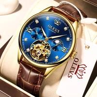 olevs brand watches fully automatic mechanical watches hot selling fashion trend hollow flywheel mens watches