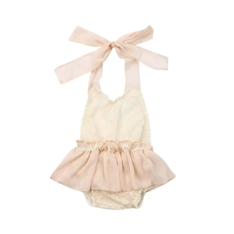 

Summer Newborn Baby Girl Clothes Cute Lace Romper Sleeveless Halter Jumpsuit Outfit Sunsuit Kids Clothes