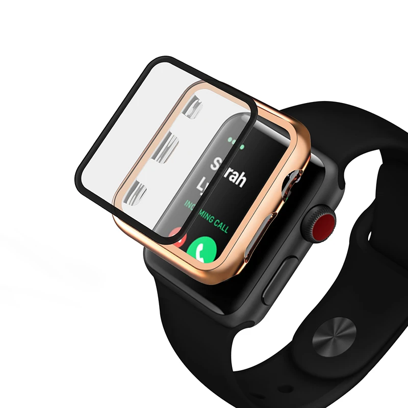 PC Пластиковый корпус для Apple Watch 44 мм 40 Защитная пленка экрана iwatch 42 38 серия 5 4 3 2