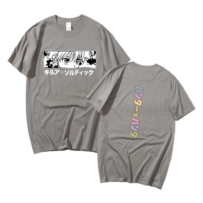 

2021 men Women T-shirt Tops Kawaii Hunter X Hunter Tshirt Killua Zoldyck T-shirt Crew Neck Fitted Soft Anime Manga Tee t shirt