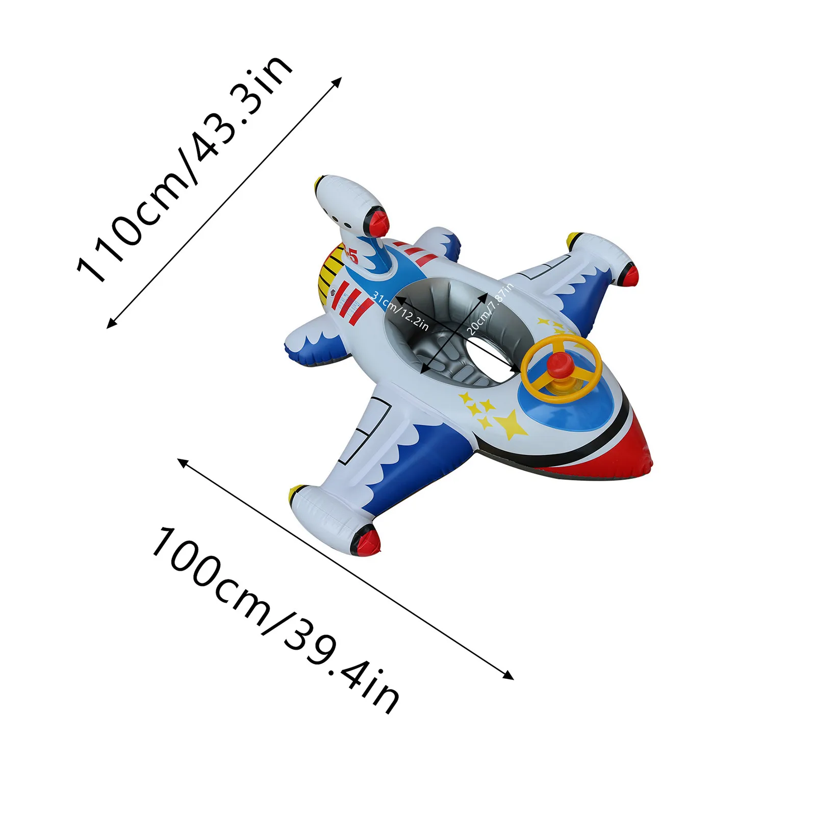 

The New Type Of Airplane Shape Children's Inflatable Kid Water Entertainment Safe Swimming Seat High-Quality Summer Outdoor Toys