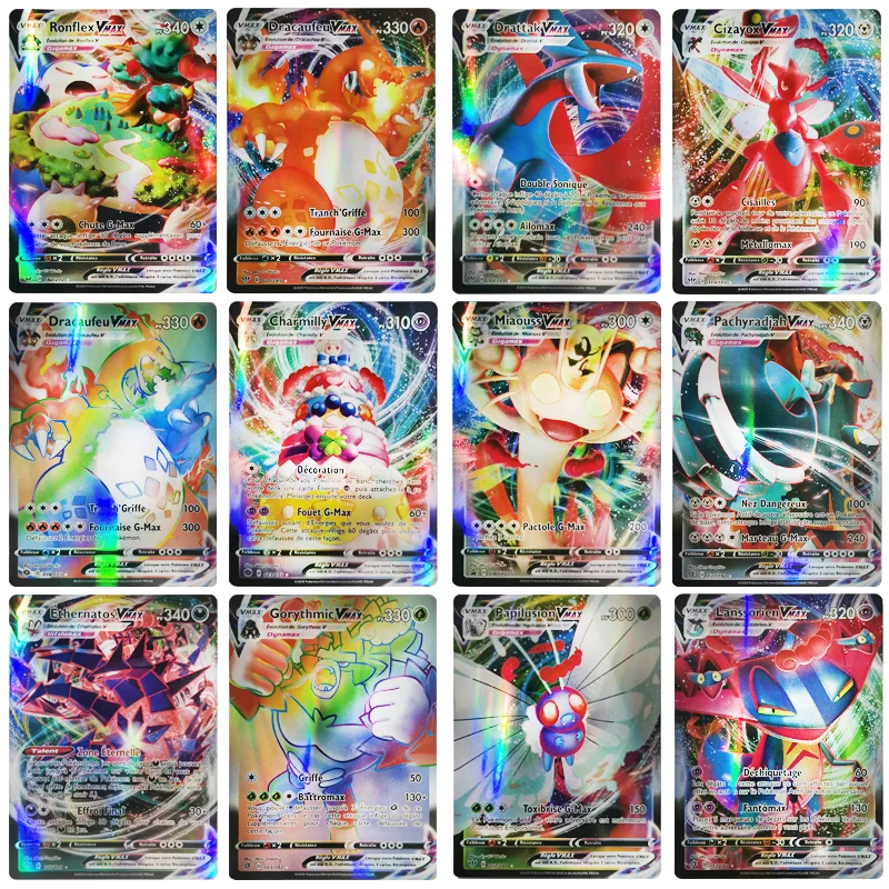 

50-300Pcs French Version Pokemon Card Featuring 145 V 54 VMAX 200 Gx 100 Tag Team 20 MEGA 20 EX 1 Tarak