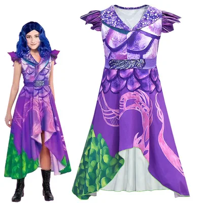 

Film Descendants 3 Mal Cosplay Costume violet jupe robe Halloween fete Performance robe de princesse Descendants girl Dresses