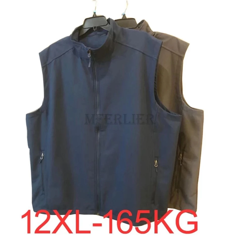 

Plus Size Men Water proof Vest Jacket Autumn Winter New Sleeveless Waistcoat Fashion Casual Vest Waistcoat Jacket Men 12XL 10XL