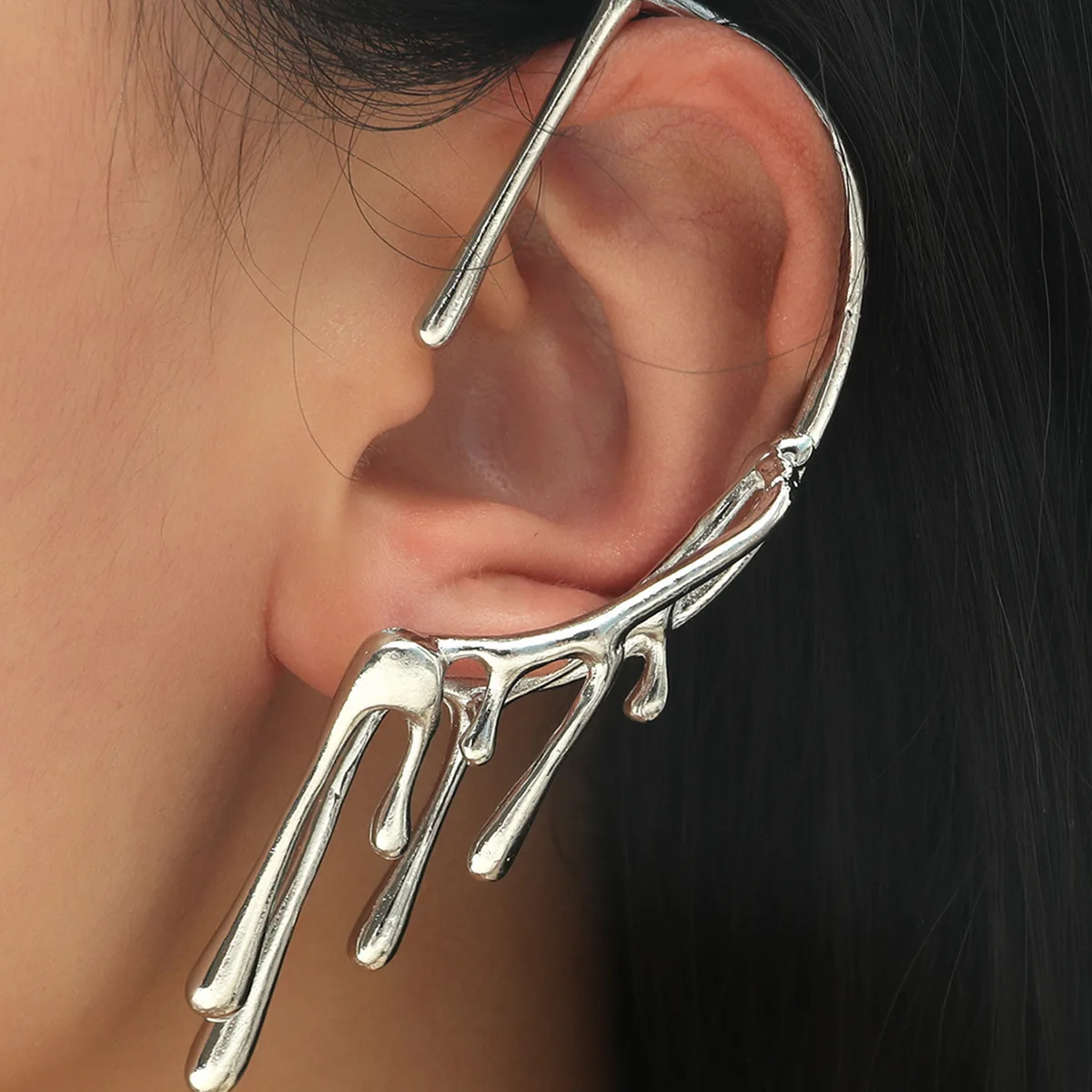 

Ins Personality Fashion Drip Oil Lava Ear Hooks Women's Ear Ornaments Ear Clip Jewelry Accessories Valentine's Day Birthday Gift