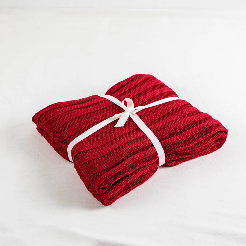 Вязаное декоративное одеяло с мячом для офиса ворс дорожный плед дивана детей