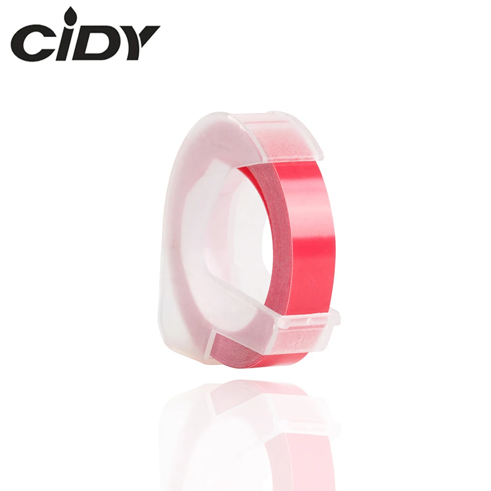 

CIDY 1pcs Pink color Compatible for DYMO 1610 12965 1880 label maker DYMO 3D Plastic Embossing Xpress Label 9mm*3m MOTEX E101