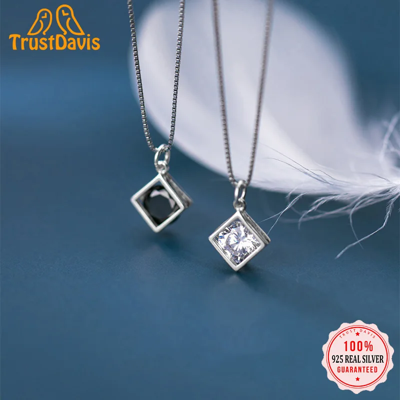 Серебряная подвеска TrustDavis из настоящего серебра 925 пробы модная Геометрическая