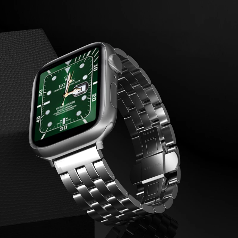 

Ремешок из нержавеющей стали для Apple Watch 5 4 44 мм 40 мм, сменный звеньевой браслет для IWatch Series 1 2 3 38 мм 42 мм