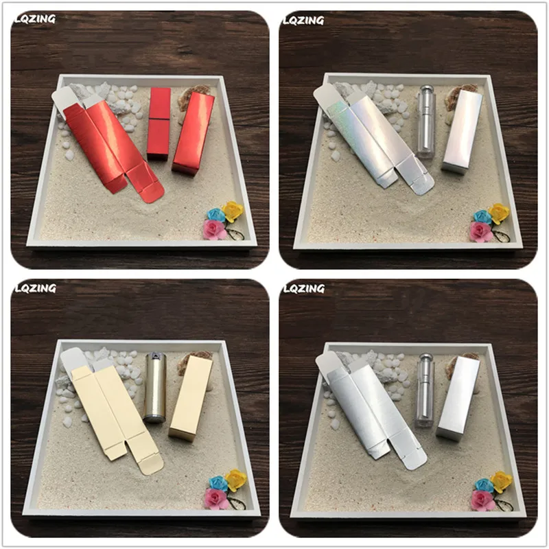 10 шт. Золотая/Серебристая картонная коробка из крафт-бумаги губная помада