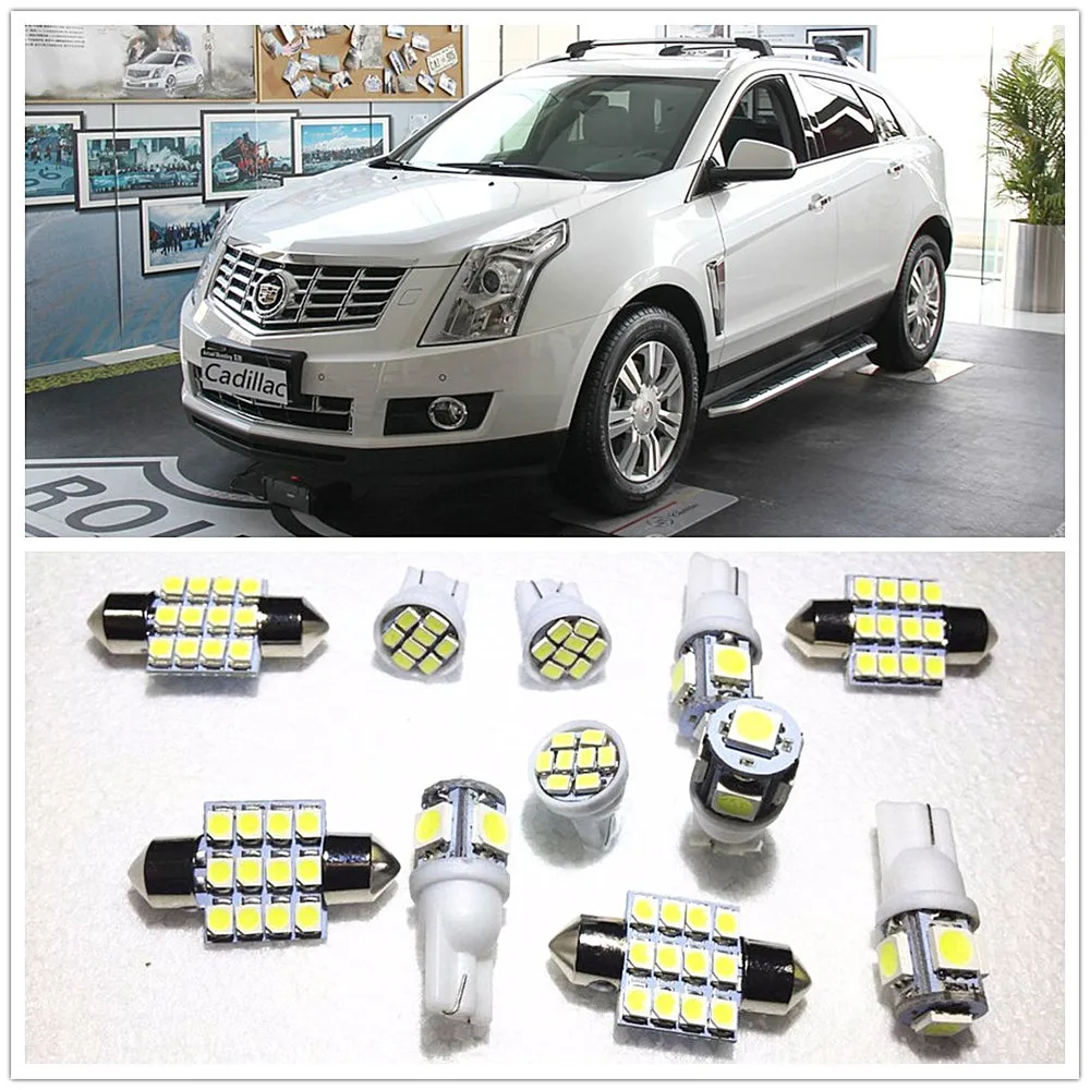 11 комплектов белых светодиодных ламп посылка карта купол для Cadillac SRX XTS STS 2000 2019|dome