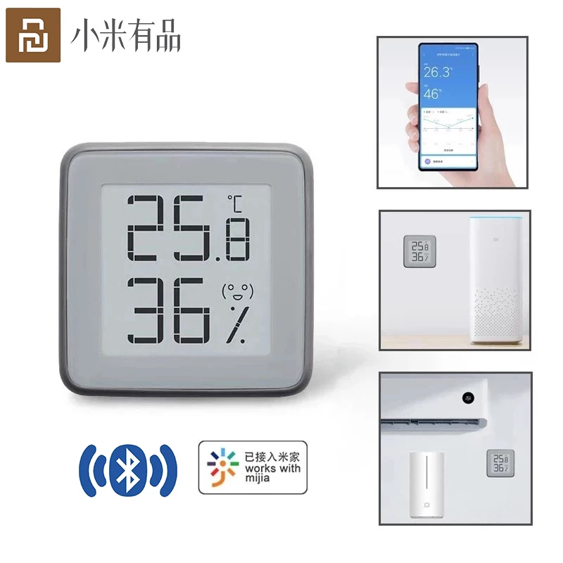 2022 MMC Bluetooth Thermometer Hygrometer E-Ink Screen BT2.0 Smart Temperature Humidity Sensor Miaomiaoce Works For MIJIA App