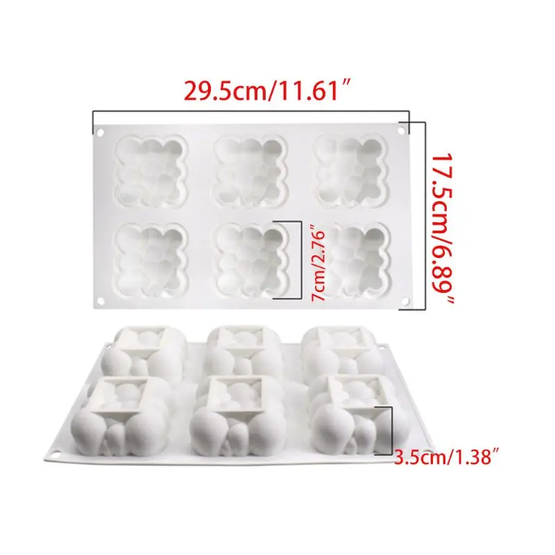 

6 Cavity Cloud Silicone Mold Fondant Mousse Cake Chocolate Decorating Sugarcraft