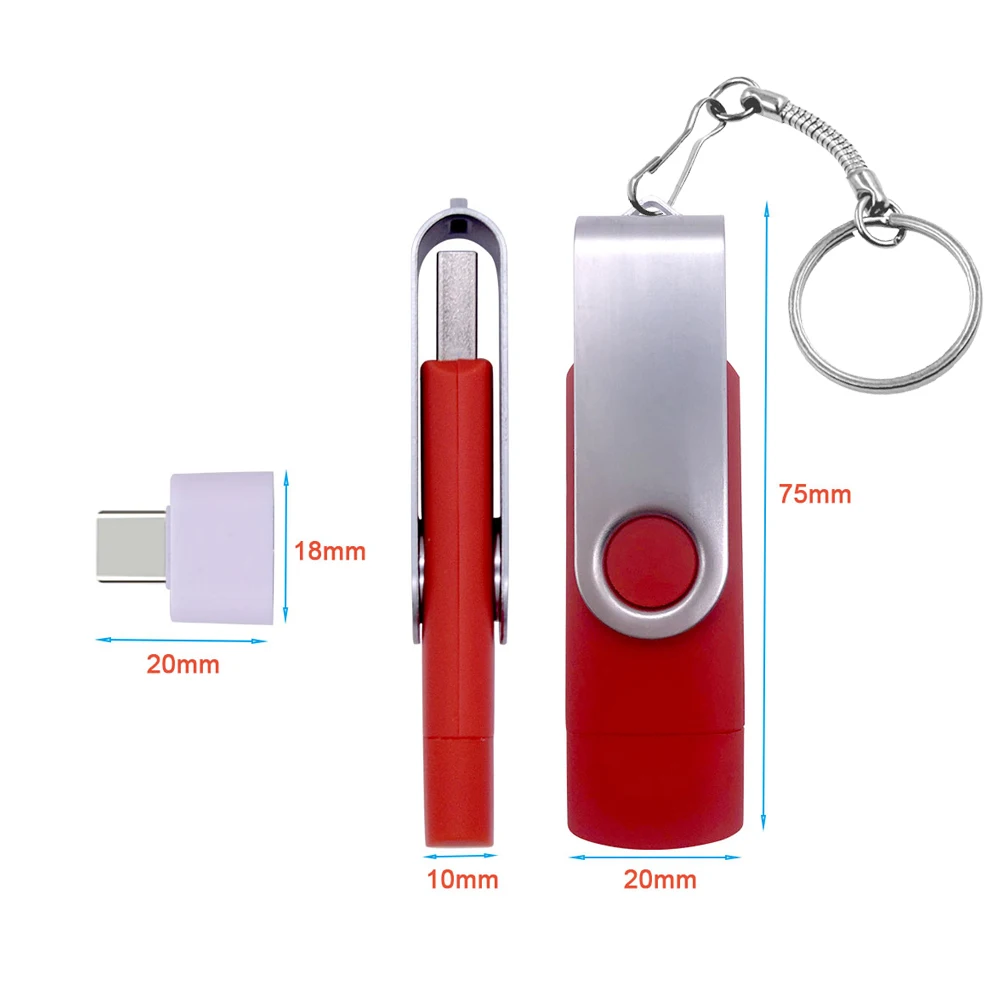 Вращающийся Смарт флеш накопитель USB OTG 2 0 64 ГБ 32 16 8 4 Гб флешка карта памяти Android