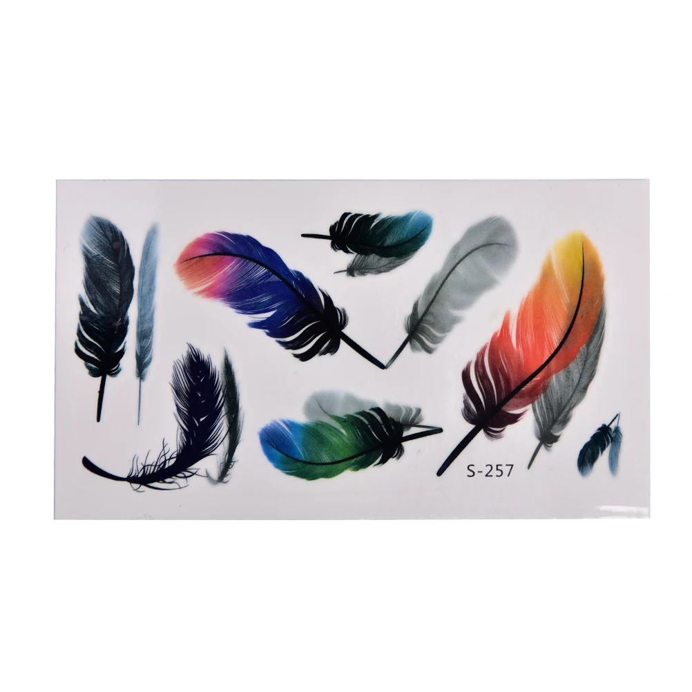 

Waterproof Styling Home Decor Feather Temporary Tatoo 10.5 x 6cm 3d Wall Flash Tattoo Body Art Stickers