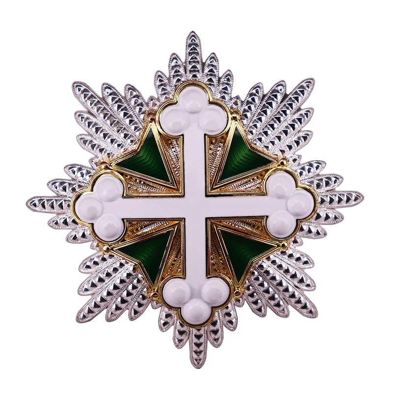 White Cross Crusade Knight Medal War Battle Badge Masonic Pin Gift