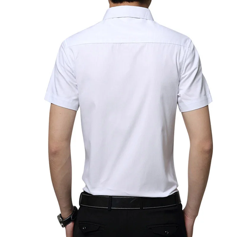 Hot Sale Men's Shirt Short Sleeve 2020 New Arrival Fashion Male Cotton Slim Fit Military Casual Business Shirts Epaulette Pocket | Мужская