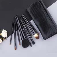 rancai makeup brushes luxurious 9pcs powder foundation blusher eyeshadow brush kabuki cosmetics tools with leather case