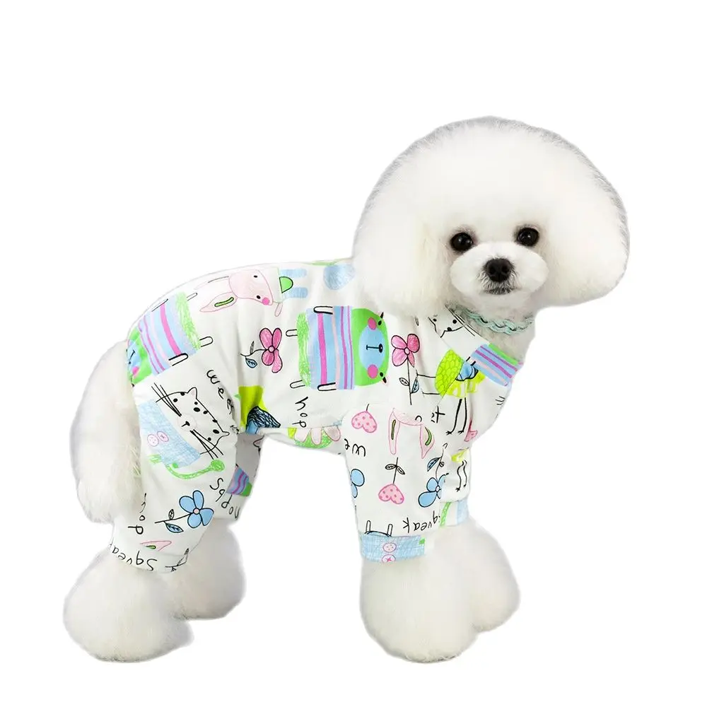 

KATEPET модная новая Пижама для домашних животных на весну и осень теплая дышащая домашняя одежда для собак с четырьмя ногами изящная рубашка д...