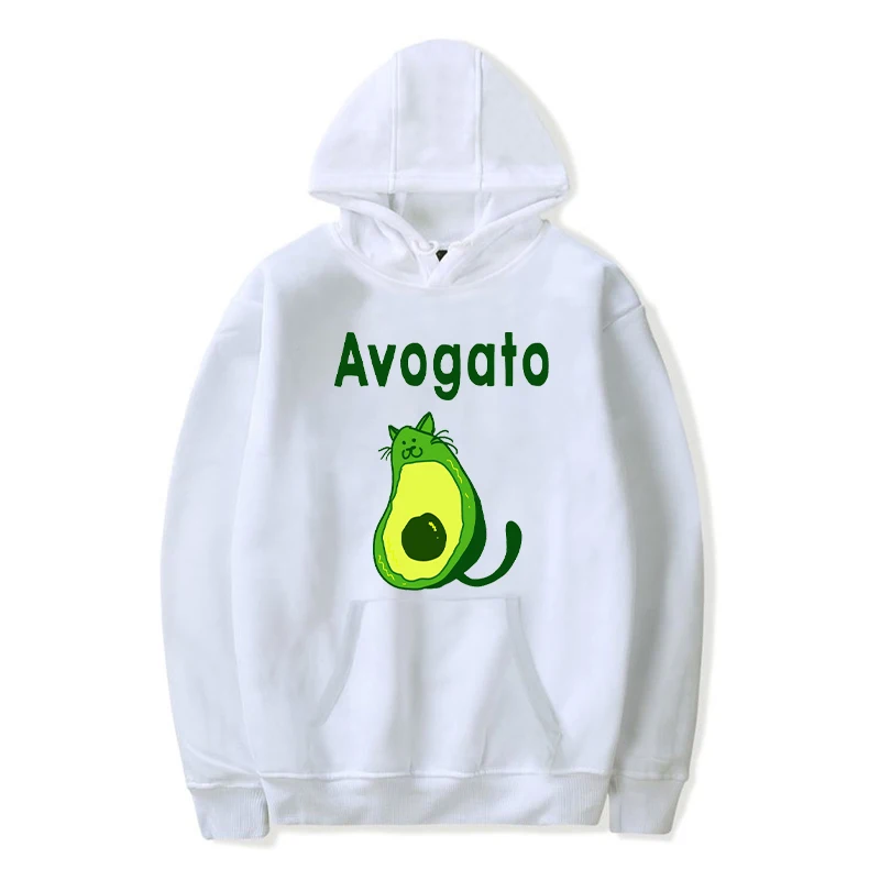 

Hoodies Cartoon Avocado Print Hoodie Harajuku Streetwear Cute Winter Clothes Womens Oversized Loose Sweatshirts Female Tops 2021