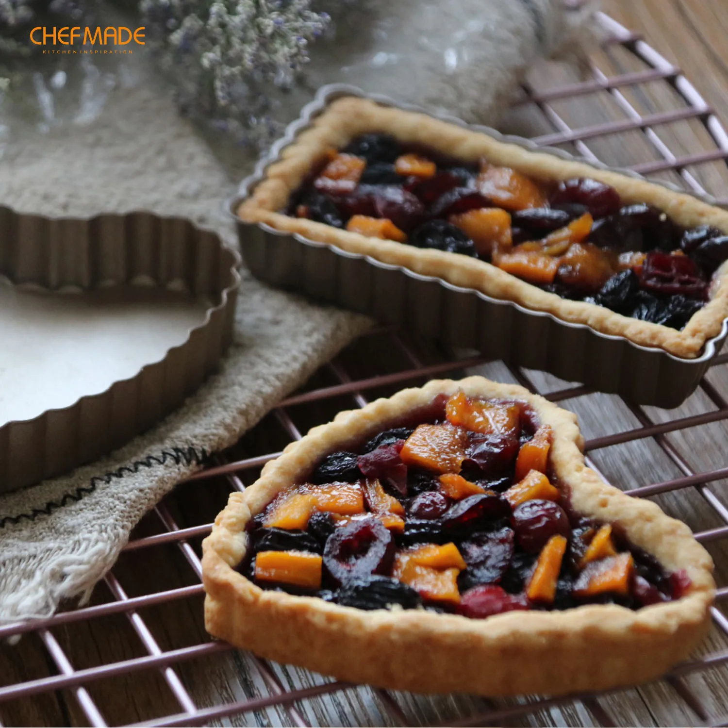 Набор сковородок CHEFMADE Mini Tart 4 дюйма шт. со съемным свободным дном антипригарная