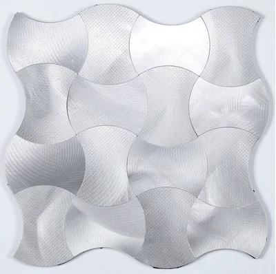 

11 PCS Self Adhesive Seamiless Ribbon Silver White Metal Mosaic Stainless Steel Bathroom Wall Kitchen Backsplash Tile SMJ094