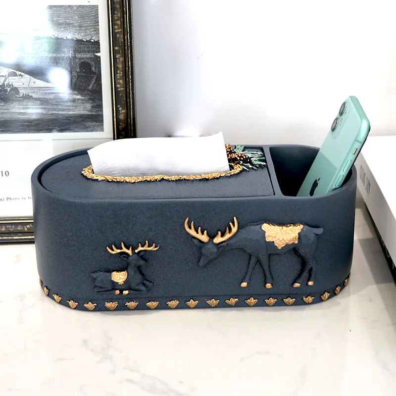 

Large Vintage Resin Tissue Box Organizer Luxury Travel Reusable Tissue Case Wet Wipes Dispenser Holder Opbergdoos Storage Box