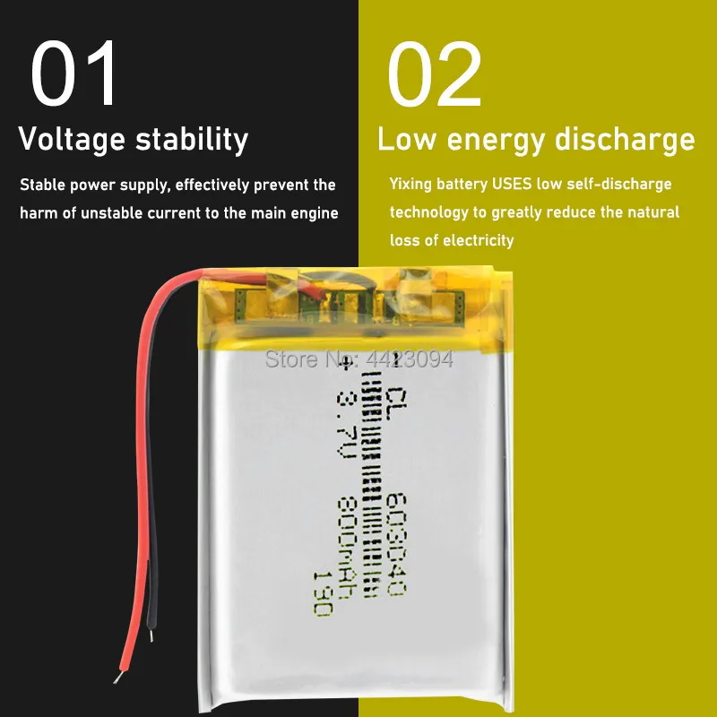 800mAh 3.7V 603040 Polymer Lithium Li-Po li ion rechargeable Battery For MP3 MP4 DVD Toy DIY Speaker Alarm Lipo cells | Электроника