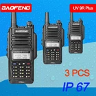 Рация Baofeng, 3 шт., 5000 мАч, VHF, UHF, двухдиапазонный ручной двухсторонний радиоприемник, 15 км, UV 9R, радиотелефон